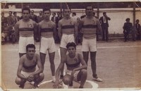 De pie: A. Querol, J. Trallero, J. Crespo y Gimnez  Abajo: A. Royo y J. Mora